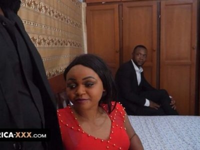 Hot black threesome in africa - big tits big ass ebony trio